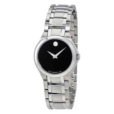 官方正品 摩凡陀(Movado)瑞士女表 钢带石英 简约小黑盘 经典百搭款 珍藏系列 30m防水手表MV0606784