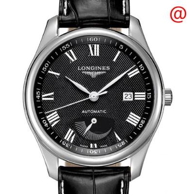 [官方正品]LONGINES浪琴瑞表男士 时尚系列 机械皮带黑盘男表 L2.908.4.51.7 防水