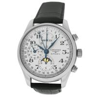 浪琴(Longines)男表Master Chronograph GMT自动月相银色表盘腕表机械手表L27734783