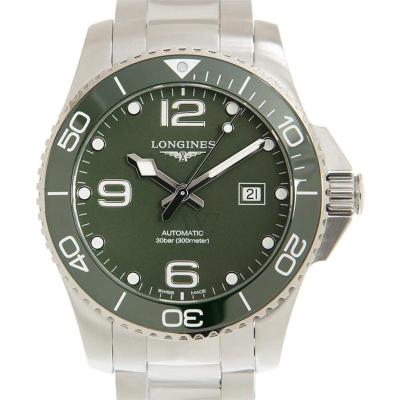 浪琴(LONGINES)男士机械手表Conquest 征服不锈钢绿色表盘手表