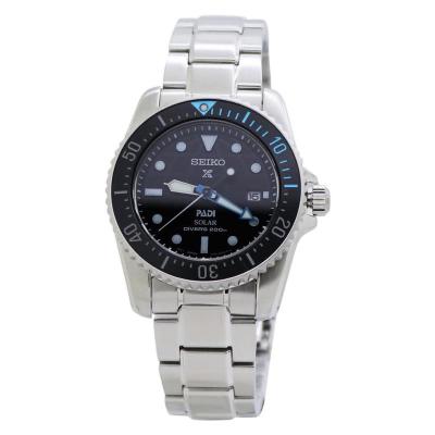 精工(SEIKO)男士 Prospex 不锈钢黑色表盘经典时尚石英手表SNE575
