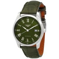 浪琴(LONGINES) 男士 Master 皮革绿色表盘时尚百搭 简约气质机械手表