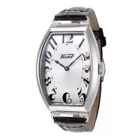 天梭(TISSOT) 男士 Hertiage 42.45 毫米 皮革表带时尚石英手表 T1285091603200