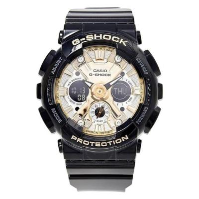 卡西欧(CASIO) G-Shock 闹钟世界时间石英模拟数字金色表盘女士手表 GMAS120GB-1A