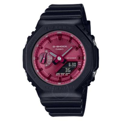 卡西欧(CASIO) G-SHOCK 闹钟世界时间石英模拟数字粉色表盘经典百搭女士手表 GMA-S2100RB-1A