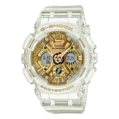 卡西欧(CASIO) 经典时尚 百搭简约运动 200米防水 半透明树脂表带石英手表 GMAS120SG-7A