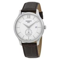 天梭TISSOT 男士 T-Classic 传统皮革银色表盘 瑞士品牌 时尚百搭 TIST0634281603800