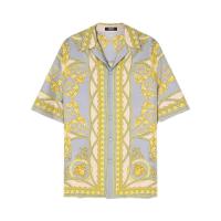 范思哲(Versace)[当季新品]男士真丝缺口领时尚透气短袖衬衫 官方正品 轻奢精致