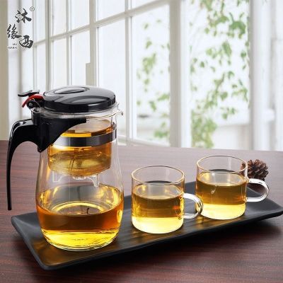 优旋 茶具500/750/900ML飘逸杯茶具套装防爆泡茶壶花茶壶玻璃茶杯