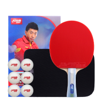 红双喜(DHB)乒乓球拍专业级五星级全能型5星兵乓球成品拍单拍直拍横拍