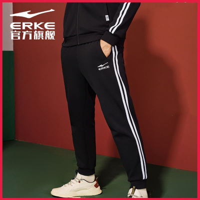 吴哥同款鸿星尔克(ERKE)运动裤秋冬新款男生裤子中国红长裤卫裤男裤