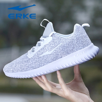 鸿星尔克(ERKE)纯白色运动鞋男鞋冬季红星皮面跑步鞋