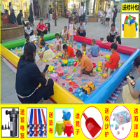 儿童充气沙池决明子组合玩具套装广场夜市摆摊户外彩砂玩水钓鱼池