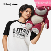 李宁(LI-NING)X迪士尼玩具总动员草莓熊系列男女官方新款情侣夏季短袖T恤