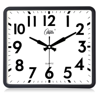康巴丝(Compas)客厅挂钟卧室电子钟表创意 个性时尚日历时钟石英钟家用 14英寸(直径35.5厘米) 黑色 普通款