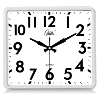 康巴丝(Compas)客厅挂钟卧室电子钟表创意 个性时尚日历时钟石英钟家用 14英寸(直径35.5厘米) 白色 普通款