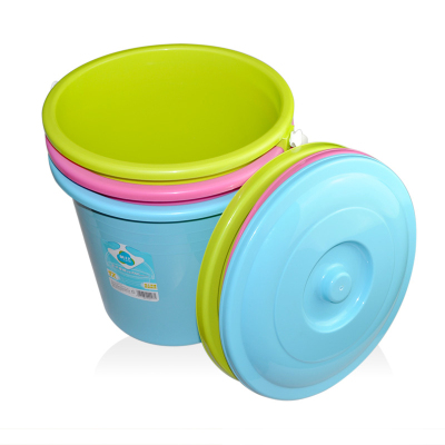 茶花(CHAHUA)家用手提水桶加厚大号桶洗拖把桶 桶小圆桶宿舍洗澡洗衣桶 [34CM]绿色