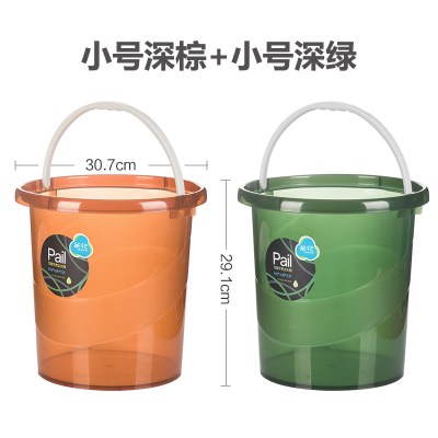 茶花(CHAHUA)手提水桶2个家用大号加厚洗衣桶储水桶洗车圆桶 桶洗衣桶 [11.6L*2个]深棕+深绿