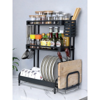 不锈钢厨房置物架诗曼特台面多功能用品放调料刀架筷子调味品收纳架碗架