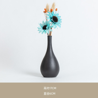 陶瓷小花瓶北欧简约摆件干花装饰品客厅电视柜餐桌家居创意摆件 玉泥d款+干花