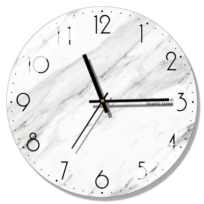 大理石北欧现代 挂纳丽雅钟客厅表家用时钟创意时尚简约大气轻奢壁 D01款(钢化玻璃表盘) 10英寸(直径25.5厘米)