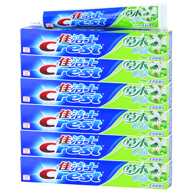 佳洁士(CREST)天然多效草本水晶牙膏清爽薄荷香型 90g*6支装