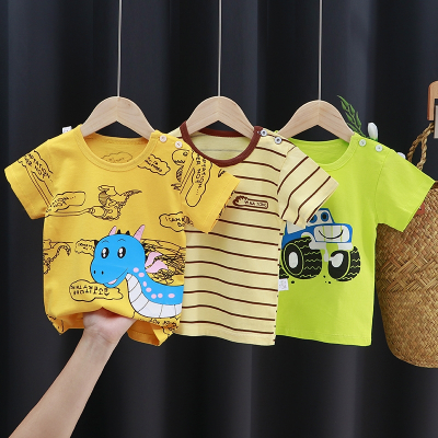 夏季宝宝短袖T恤咭木咭木(JIMU JIMU)婴儿上衣服儿童短袖女童小孩半袖衫男童夏装