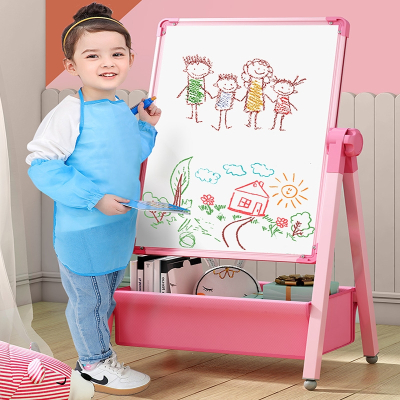 智扣儿童画板宝宝磁性双面教学家用小黑板支架式涂色涂鸦可擦写字白板