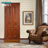 群喜木门 简约室内门 卧室门实木复合门 套装门 定制免漆门普拉多款 褐色