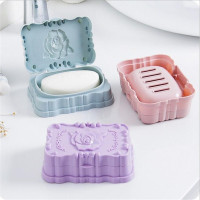 春彩欧式花朵肥皂盒创意浴室香皂架卫生间洗脸香皂盒沥水皂托置物架