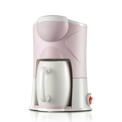 咖啡机全自动纳丽雅家用迷你美式滴漏式煮咖啡壶泡茶机 粉色