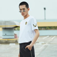 [1件5折价:60]MECITY男装夏季骷髅印花圆领运动T恤韩版男士潮流短袖男