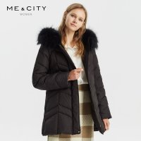 [1件5折价:290]MECITY女装冬季新款毛领羽绒服修身保暖外套