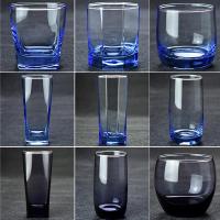 彩色玻璃杯真彩水杯蓝色玻璃果汁饮料杯牛奶杯啤酒杯威士忌杯