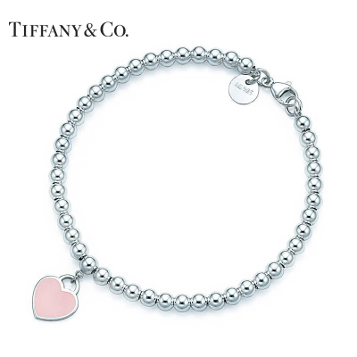 蒂芙尼(TIFFANY&Co) Tiffany & Co.蒂凡尼粉心手链心形珐琅手链925银送女友