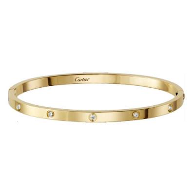 CARTIER/卡地亚 LOVE系列 18K金10钻石小号手镯B6047817