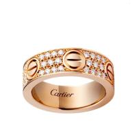 CARTIER/卡地亚 经典款LOVE 18K金玫瑰金钻石戒指 镶嵌66颗钻石 B4087600