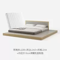 日式榻榻米床矮床现代简约双人床1.8米北欧床1.5米落地床架经济型