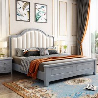 美式实木床双人床1.8米现代简约轻奢床田园床简欧式床