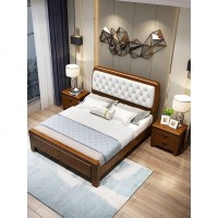 实木床中式双人床 主卧1.8米简约现代白色1.5m高箱储物婚床北欧床