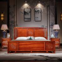红木床双人床1.8米 新中式花梨实木大床明清古典婚床主卧红木家具