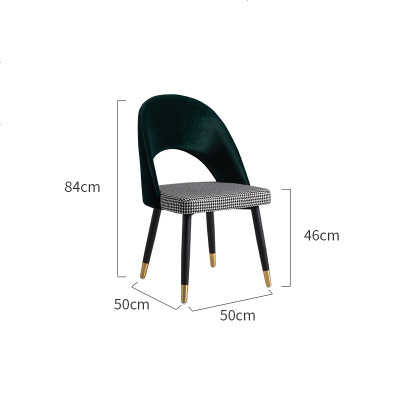 北欧千鸟格餐椅餐厅椅子家用靠背椅轻奢书桌椅洽谈椅网红椅子