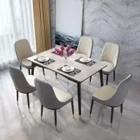 实木餐桌椅组合现代简约北欧大理石餐桌家用小户型长方形桌子餐桌