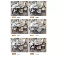 中式大理石餐桌椅组合酒店圆桌带转盘6/10人现代简约家用饭桌