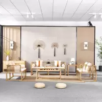 新中式沙发现代中式简约客厅禅意家具定制新古典实木布艺沙发组合