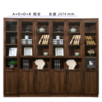 新中式简易书柜组合创意 中式实木书柜自由组合现代书架书房家具