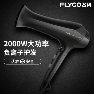 飞科(FLYCO)飞科吹风机2000W大功率电吹风家用 吹风筒FH6266 纯黑色