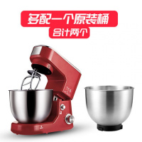 和面机家用小型活面厨师机打蛋机鲜奶机全自动揉面搅面商用 5升SC-236红色加桶
