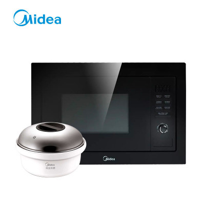 美的(Midea)嵌入式微波炉 AG925BVE-NS 25升 光波微波微电脑式智能温控 转盘式 炫黑升级版 烧烤组合