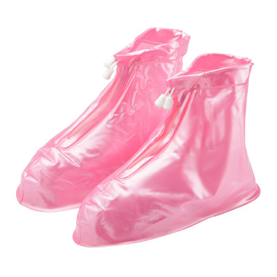 新款户外徒步女式珠光PVC加厚雨靴男带防水层防雨 雨鞋套